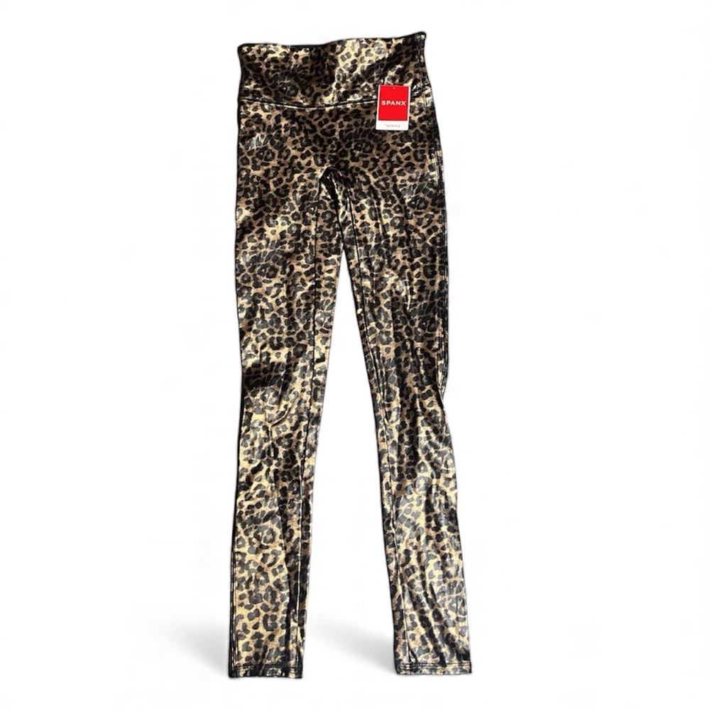 New SPANX Faux Leopard Shine Leggings – Size Small